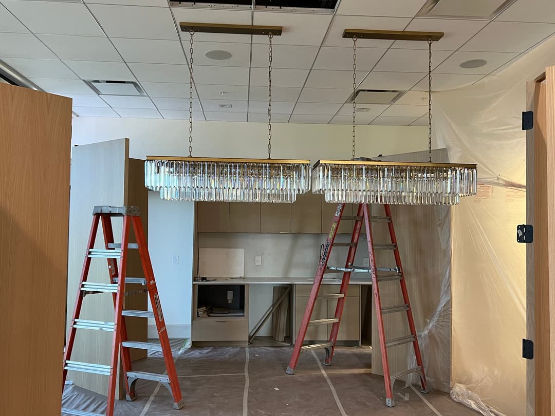 construction site with electrical work being done